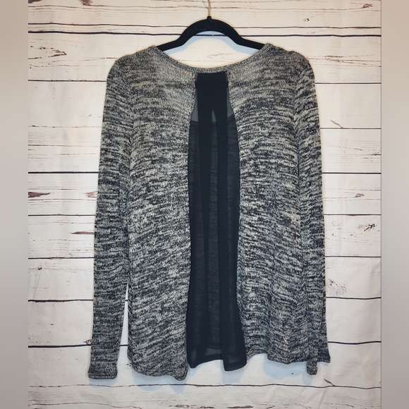 Aero B&W sweater w/sheer black panel - Picture 4 of 6